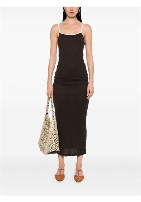 Abito midi a coste in marrone aya muse - donna AYA MUSE | AMSS25122BRWNCRM